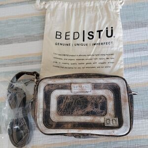 BED|STU Vintage Brown and Black Leather Crossbody Bag